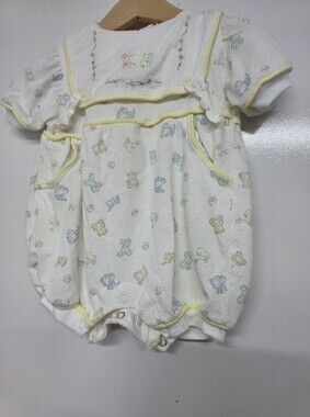 Vintage Rumble Tumble Infant One Piece Print Outfit 3-6 M Snap Bottom Closure